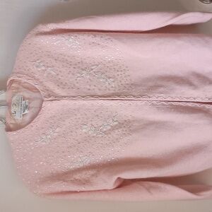 Vintage Prom style Full Fashioned Beaded& Sequined Pink Lambswool Cardigan Sz 36